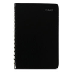 Daily Appointment Book with Open Scheduling, 8 x 5, Black, 2022