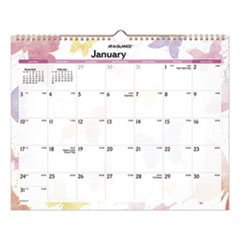 Watercolors Recycled Monthly Wall Calendar, 15 x 12, 2022