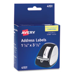 Thermal Printer Labels, Thermal Printers, 1.13 x 3.5, Clear, 120/Roll, 1 Roll/Pack