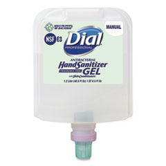 Antibacterial Gel Hand Sanitizer Refill for Dial 1700 Dispenser, 1.2 L Refill, Fragrance-Free, 3/Carton