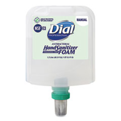 Dial 1700 Manual Refill Antibacterial Foam Hand Sanitizer, Fragrance-Free, 1.2 L, 3/Carton