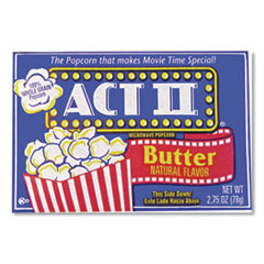 Microwave Popcorn, Butter, 2.75 oz Bag, 36/Carton