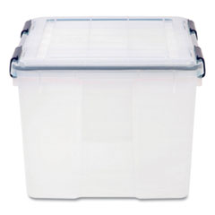 WEATHERTIGHT Latching Flat Lid Storage Box, 11.5 gal, 15.7" x 19.7" x 11.7", Clear