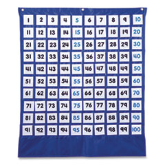 Hundreds Pocket Chart with 100 Clear Pockets, Colored Number Cards, 26 x 30