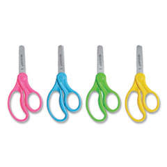 For Kids Scissors, Rounded Tip, 5" Long, 1.75" Cut Length, Straight Handle, Randomly Assorted Handle Color