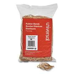 Rubber Bands, Size 16, 0.04" Gauge, Beige, 1 lb Box, 1,900/Pack