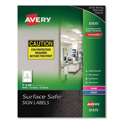 Avery® 7"x10" Removable Label Safety Signs