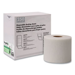 TrapEze Disposable Dusting Sheets, 8" x 125 ft, White, 250 Sheets/Roll,