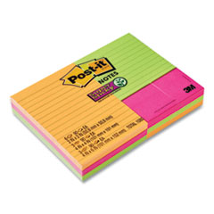 Pads in Energy Boost Colors, (6) Unruled 1.88" x 1.88", (3) Note Ruled 4" x 4", (3) Note Ruled 4" x 6", 90 Sheets/Pad, 12/Set