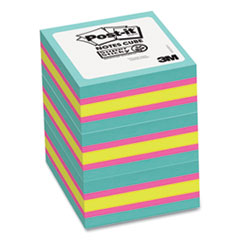 Self-Stick Notes Cube, 3" x 3", Bright Color Collection Colors, 360 Sheets/Pad, 3 Cubes/Pack