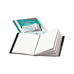 ShowFile Display Book w/Custom Cover Pocket, 12 Letter-Size Sleeves, Black