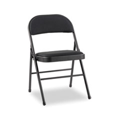 Steel Folding Chair, Supports Up to 300 lb, Graphite, 4/Carton