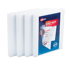 Heavy-Duty Non Stick View Binder with DuraHinge and Slant Rings, 3 Rings, 0.5