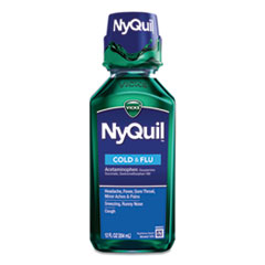 NyQuil Cold and Flu Nighttime Liquid, 12 oz Bottle