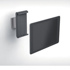 Wall-Mounted Tablet Holder, Silver/Charcoal Gray