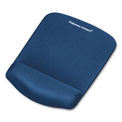 PlushTouch Mouse Pad with Wrist Rest, Foam, Blue, 7 1/4 x 9-3/8