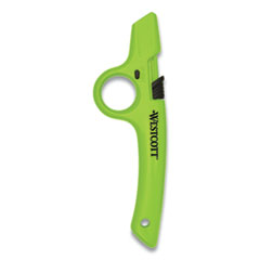 Full Size Retractable Box Cutter, Plastic Handle, Green, 6/Box