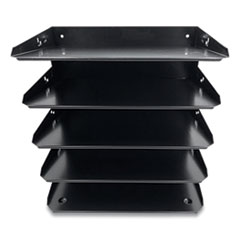 Steel Horizontal File Organizer, 5 Sections, Letter Size Files, 8.75 x 12 x 12, Black