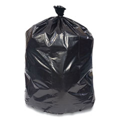 High-Density Can Liners, 45 gal, 22 mic, 40" x 48", Black, 25 Bags/Roll, 6 Rolls/Carton