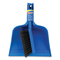 Bulldozer Brush and Dust Pan Set, 10 x 12, 2.5" Handle, Plastic, Blue