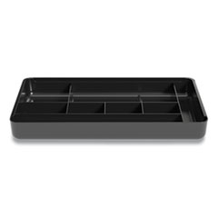 Nine-Compartment Expandable Plastic Drawer Organizer, 16.34 x 8.5 x 2.32, Black