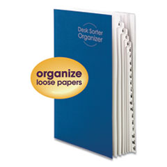 Deluxe Expandable Indexed Desk File/Sorter, Reinforced Tabs, 20 Dividers, Alpha/Numeric, Legal-Size, Dark Blue Cover