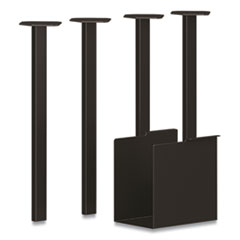 Coze Writing Desk Post Legs with U-Storage Compartment, 5.75" x 28", Black, 4 Legs/Set