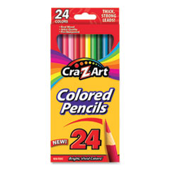 Colored Pencils, 24 Assorted Lead/Barrel Colors, 24/Set