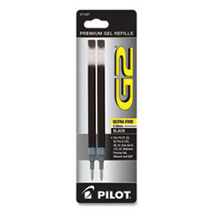 Refill for Pilot G2 Gel Ink Pens, Ultra Fine Point, Black Ink, 2/Pack