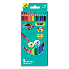 Kids Coloring Pencils, 0.7 mm, HB2 (#2), Assorted Lead, Assorted Barrel Colors, 12/Pack