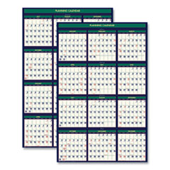 Recycled Four Seasons Reversible Business/Academic Calendar, 24 x 37, 2021-2022