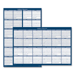 Reversible/Erasable 2 Year Wall Calendar, 24 x 37, Light Blue/Blue/White Sheets, 24-Month (Jan to Dec): 2024 to 2025