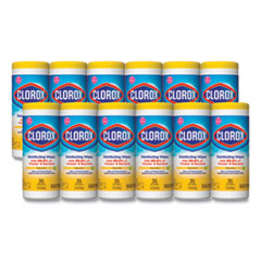 Disinfecting Wipes, 7 x 8, Crisp Lemon, 35/Canister, 12/Carton