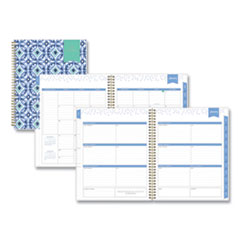 Day Designer Tile Weekly/Monthly Planner, 11 x 8.5, Blue/White Cover, 2022