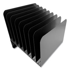 Steel Vertical File Organizer, Inclined, 8 Sections, Letter Size Files, 9.75 x 11 x 10, Black