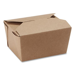 Reclosable One-Piece Natural-Paperboard Take-Out Box, 4.5 x 5 x 2.5, Brown, Paper, 450/Carton