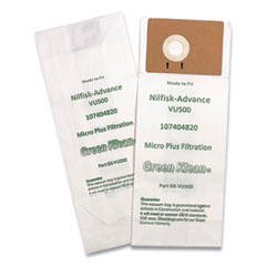 Replacement Vacuum Bags, Fits Advance VU500, 10/Pack