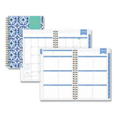 Day Designer Tile Weekly/Monthly Planner, 8 x 5, Blue/White Cover, 2022