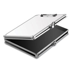 Whiteboard Locking Storage Clipboard, Holds 8.5 x 11 Sheets, White/Silver/Black