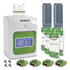 UB1000 Electronic Non-Calculating Time Clock Bundle, LCD Display, Beige/Green