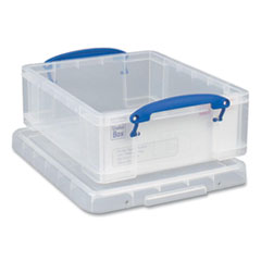 Snap-Lid Storage Bin, 2.14 gal, 11" x 14" x 5", Clear/Blue, 5/Pack