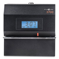 3700 Heavy-Duty Time Clock and Document Stamp, LCD Display, Black