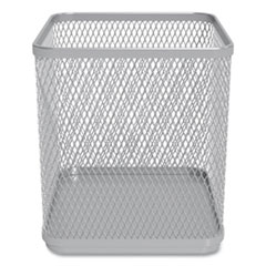 Wire Mesh Pencil Holder, 3.46 x 3.46 x 4.33, Silver