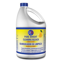 Liquid Bleach, Lemon Scent, 128 oz Bottle, 6/Carton