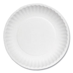 White Paper Plates, 6" dia, 100/Pack, 10 Packs/Carton