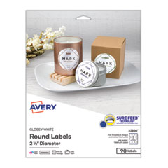 Round Print-to-the Edge Labels with SureFeed, 2.5