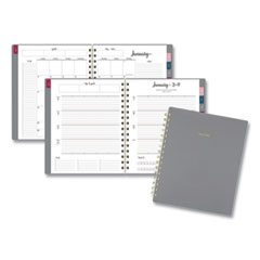 Harmony Weekly/Monthly Poly Planner, 8.75 x 7, Gray, 2022