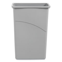 Slim Waste Container, 23 gal, Gray, Plastic