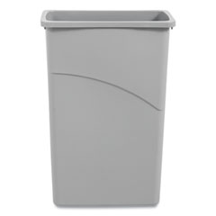 Slim Waste Container, 23 gal, Plastic, Gray