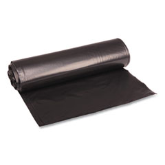 Recycled Low-Density Polyethylene Can Liners, 33 gal, 1.2 mil, 33" x 39", Black, 10 Bags/Roll, 10 Rolls/Carton